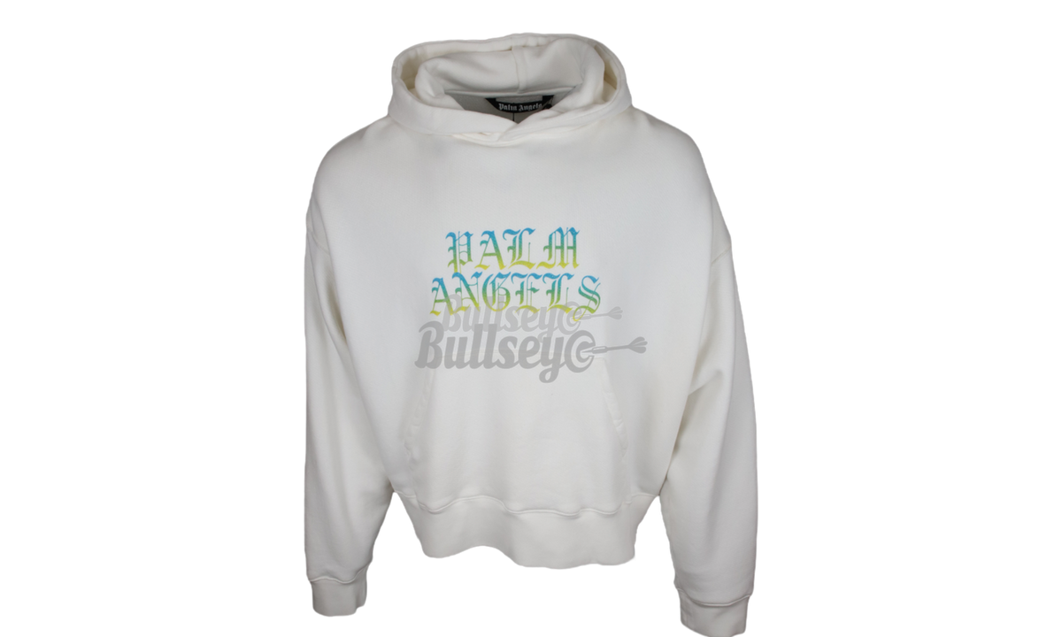 Palm Angels Gothic Logo White Hue Hoodie