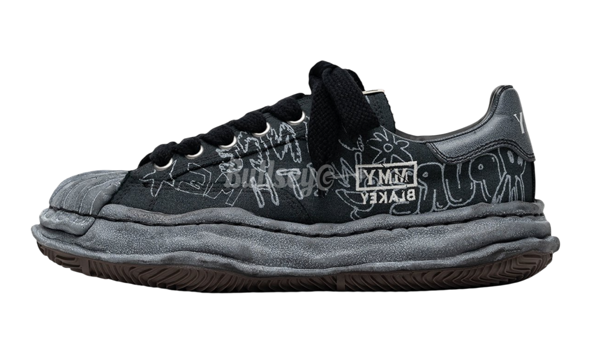 Maison Mihara Yasuhio Blakey Original Sole Graffiti Printed Canvas Black Low-Top Sneaker