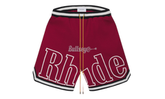 Rhude Court Logo Red Shorts