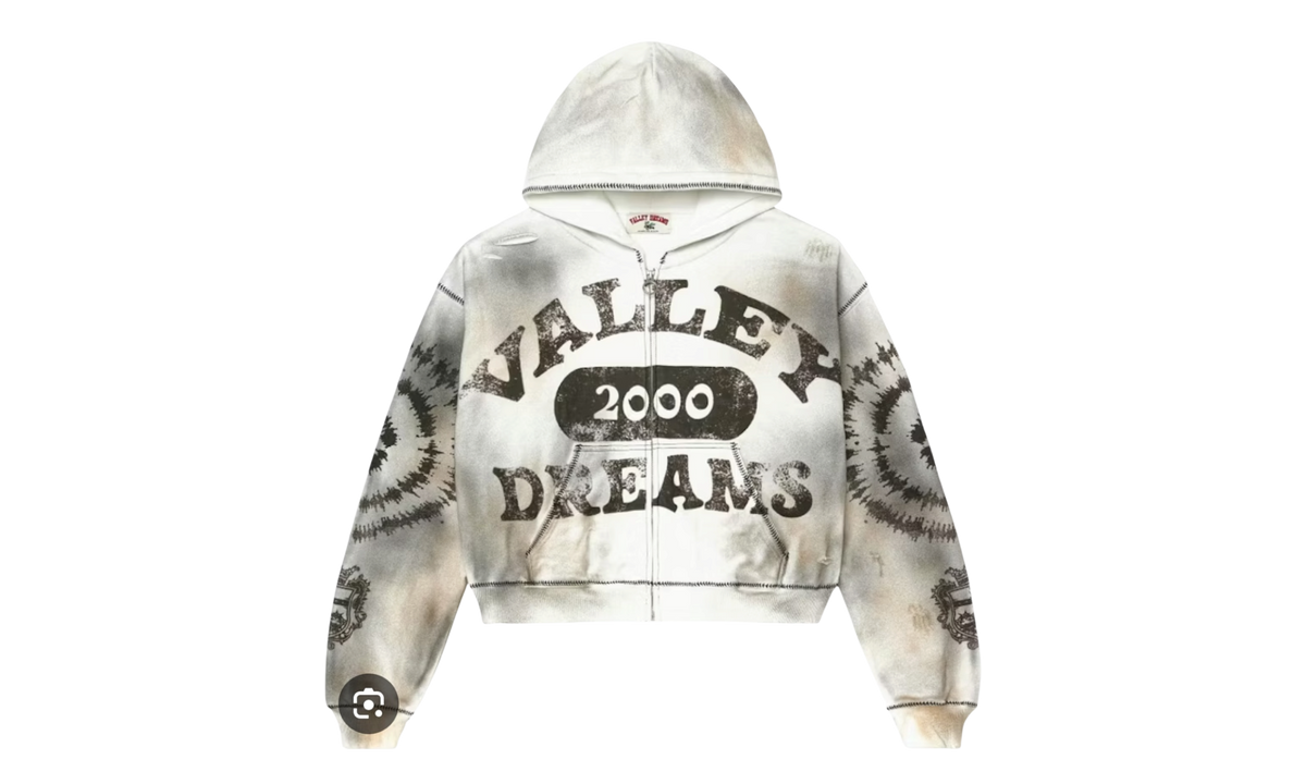 Vale Forever Spiral Zip Up Hoodie Dark White