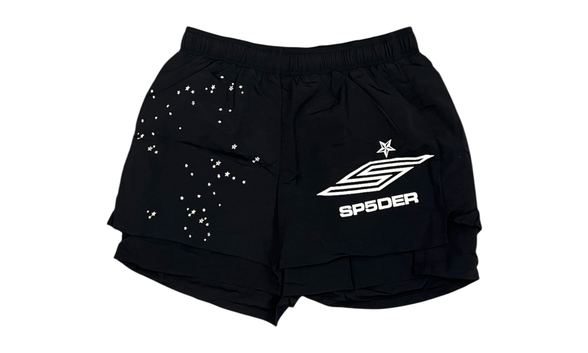 Sp5der Pro Double Layer Black Shorts